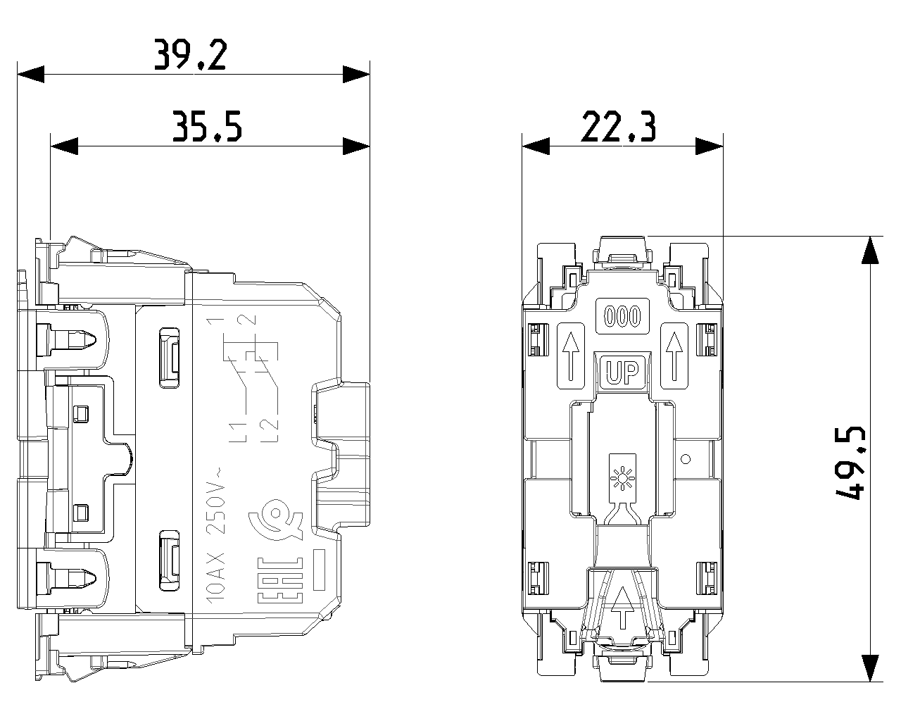Invertitore 1P 10 AX 250 V~ illuminabile Vimar Linea 30012 Invertitore 1P 10 AX 250 V~ illuminabile Vimar Linea 30012